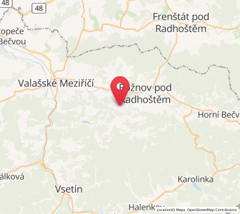 Map of Vidče, Zlín