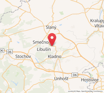 Map of Vinařice, Central Bohemia