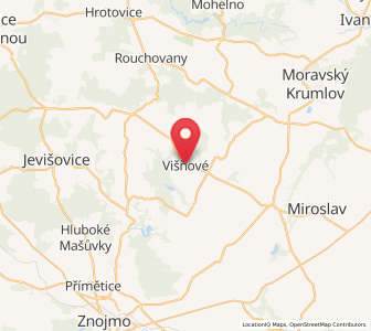 Map of Višňové, South Moravian