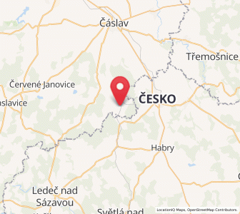 Map of Vlkaneč, Central Bohemia