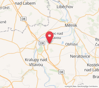 Map of Vojkovice, Central Bohemia