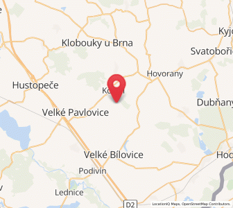 Map of Vrbice, South Moravian