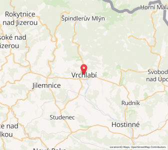 Map of Hohenelbe, Královéhradecký kraj