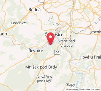 Map of Všenory, Central Bohemia