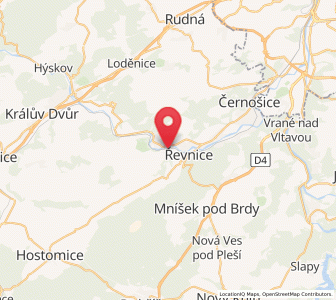Map of Zadní Třebaň, Central Bohemia