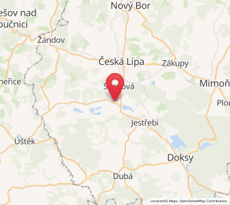 Map of Zahrádky, Liberecký kraj