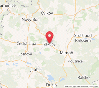 Map of Zákupy, Liberecký kraj