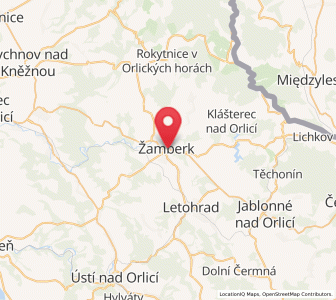 Map of Žamberk, Pardubický