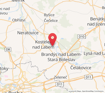 Map of Záryby, Central Bohemia