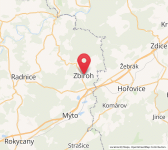 Map of Zbiroh, Plzeň Region