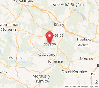 Map of Zbýšov u Brna, South Moravian