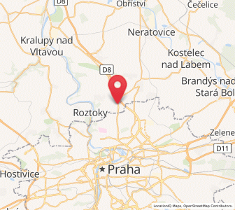Map of Zdiby, Central Bohemia