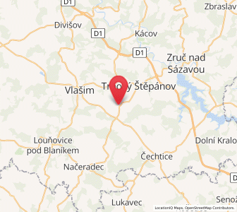 Map of Zdislavice, Central Bohemia