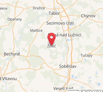 Map of Želeč, Jihočeský kraj