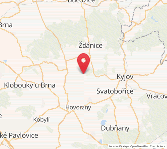 Map of Želetice, South Moravian