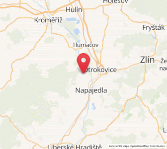 Map of Žlutava, Zlín