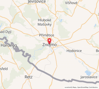Map of Znaim, South Moravian