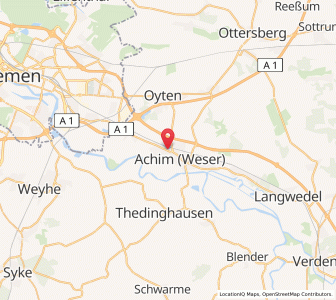 Map of Achim, Lower Saxony