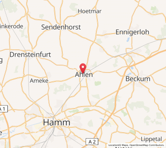 Map of Ahlen, North Rhine-Westphalia