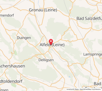 Map of Alfeld (Leine), Lower Saxony