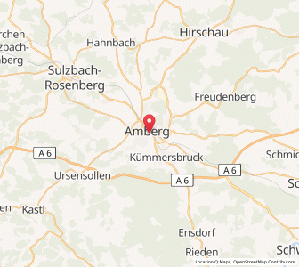 Map of Amberg, Bavaria