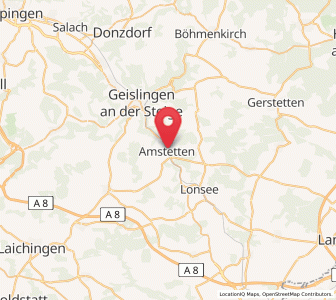 Map of Amstetten, Baden-Wurttemberg