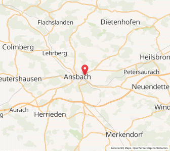 Map of Ansbach, Bavaria