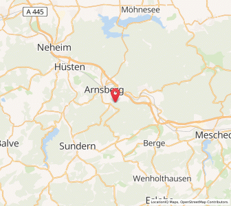 Map of Arnsberg, North Rhine-Westphalia