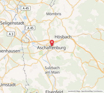 Map of Aschaffenburg, Bavaria