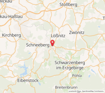 Map of Aue, Saxony