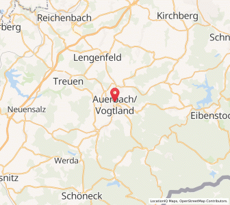 Map of Auerbach, Saxony