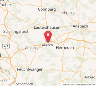 Map of Aurach (Bayern), Bavaria