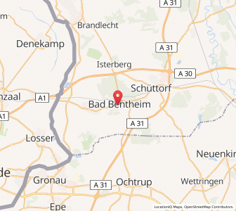 Map of Bad Bentheim, Lower Saxony