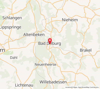 Map of Bad Driburg, North Rhine-Westphalia