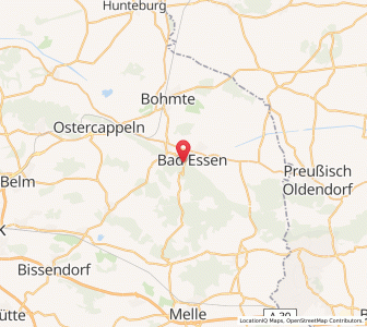 Map of Bad Essen, Lower Saxony