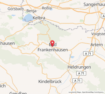 Map of Bad Frankenhausen/Kyffhäuser, Thuringia