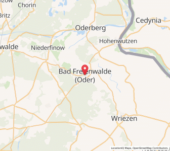 Map of Bad Freienwalde, Brandenburg