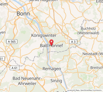 Map of Bad Honnef, North Rhine-Westphalia