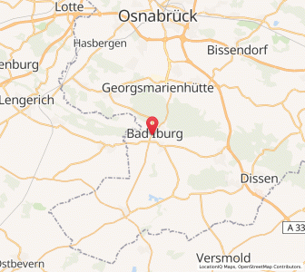 Map of Bad Iburg, Lower Saxony