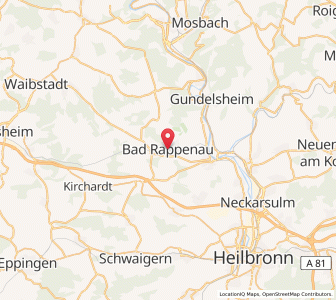 Map of Bad Rappenau, Baden-Wurttemberg