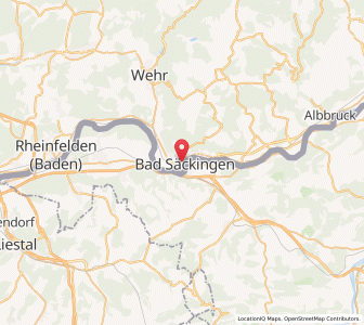 Map of Bad Säckingen, Baden-Wurttemberg