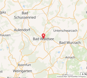 Map of Bad Waldsee, Baden-Wurttemberg