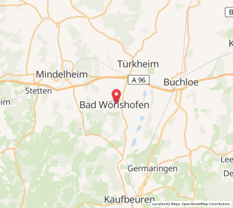 Map of Bad Wörishofen, Bavaria