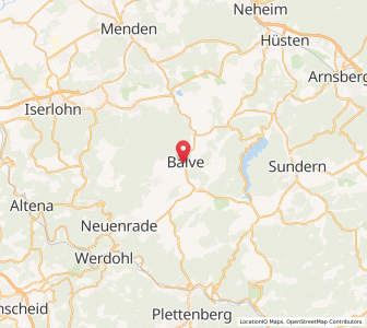 Map of Balve, North Rhine-Westphalia