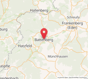 Map of Battenberg, Hesse
