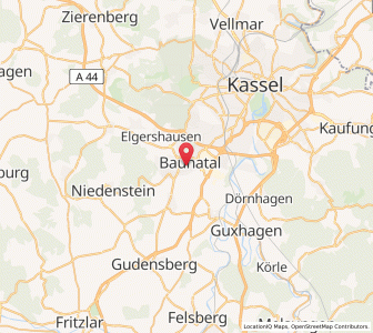 Map of Baunatal, Hesse