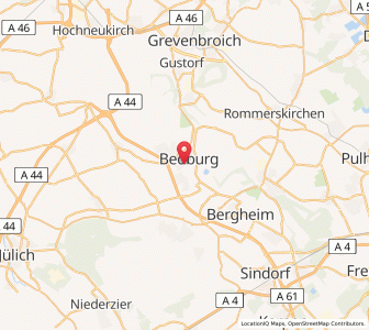 Map of Bedburg, North Rhine-Westphalia
