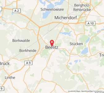Map of Spargelstadt Beelitz, Brandenburg