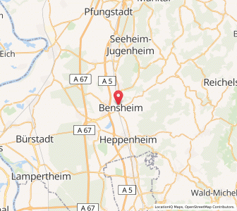 Map of Bensheim, Hesse