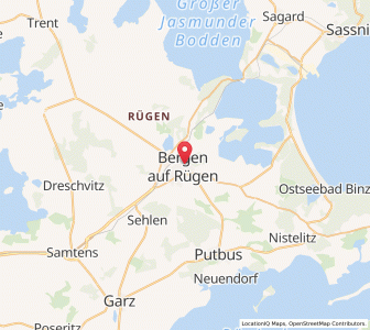 Map of Bergen auf Rügen, Mecklenburg-Vorpommern